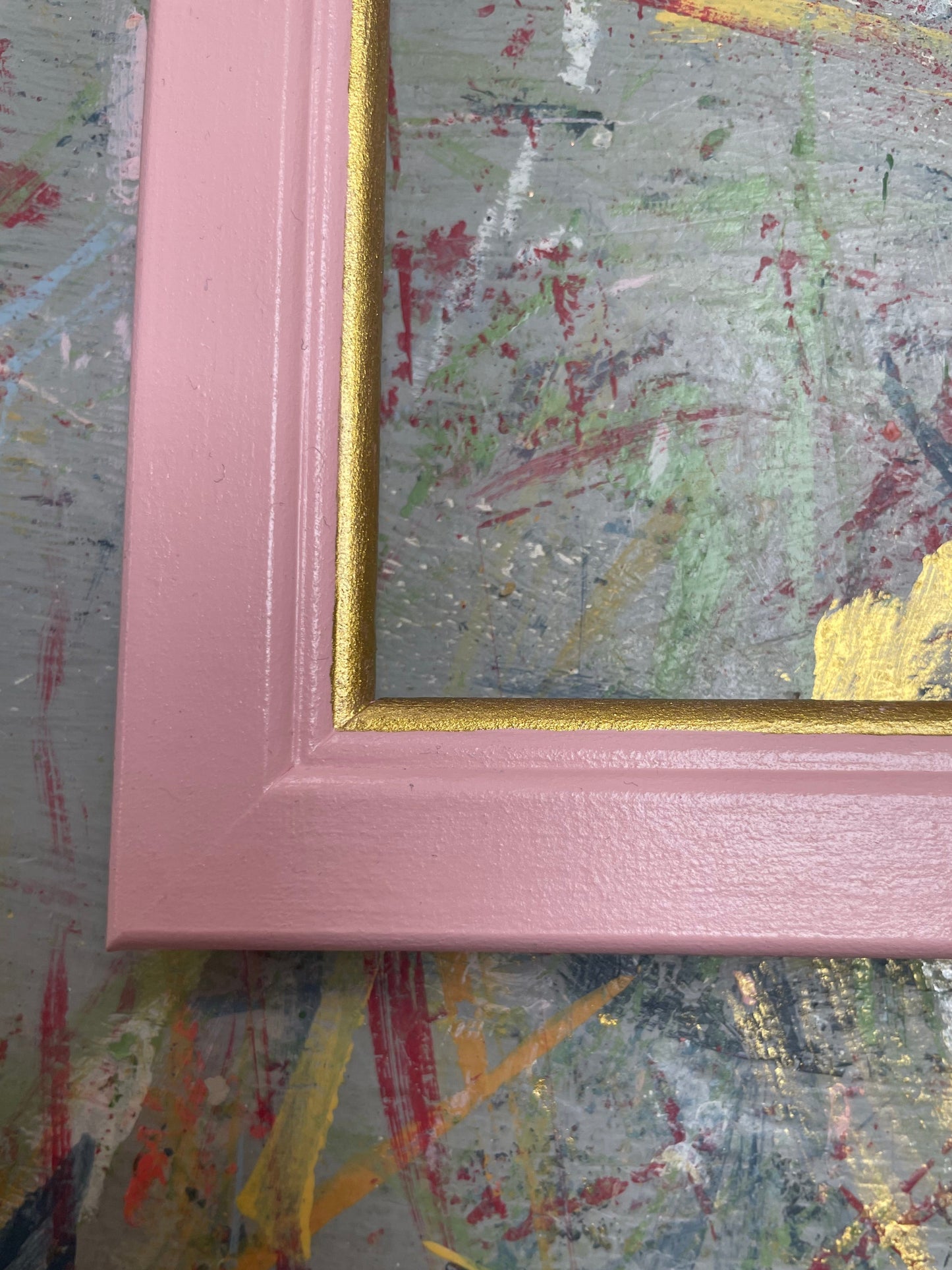 hand-painted frame - nancy's blushes with gold trim