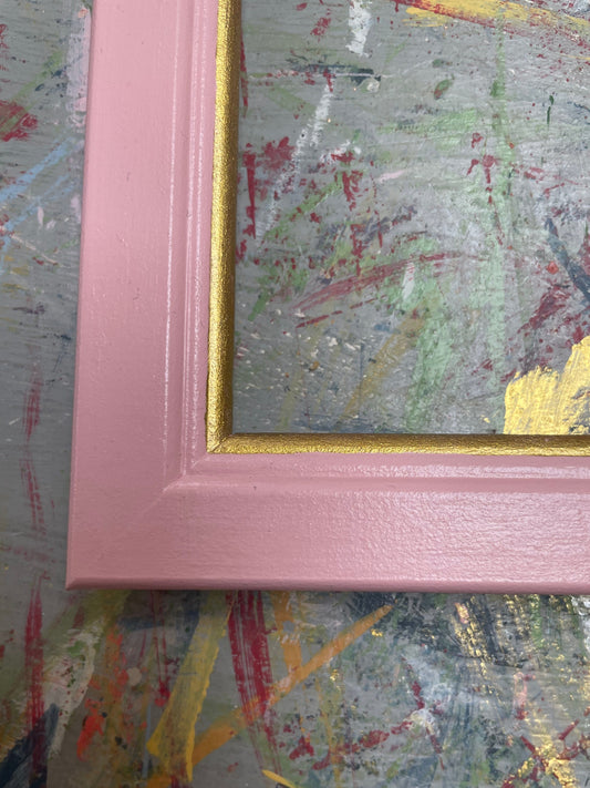 hand-painted frame - nancy's blushes with gold trim
