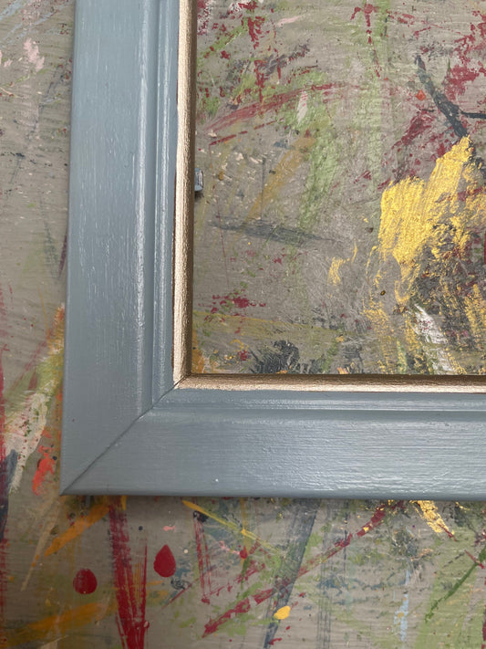 hand-painted frame - french blue with champagne trim