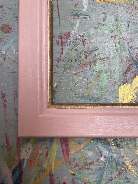 hand-painted frame - rose with bronze trim