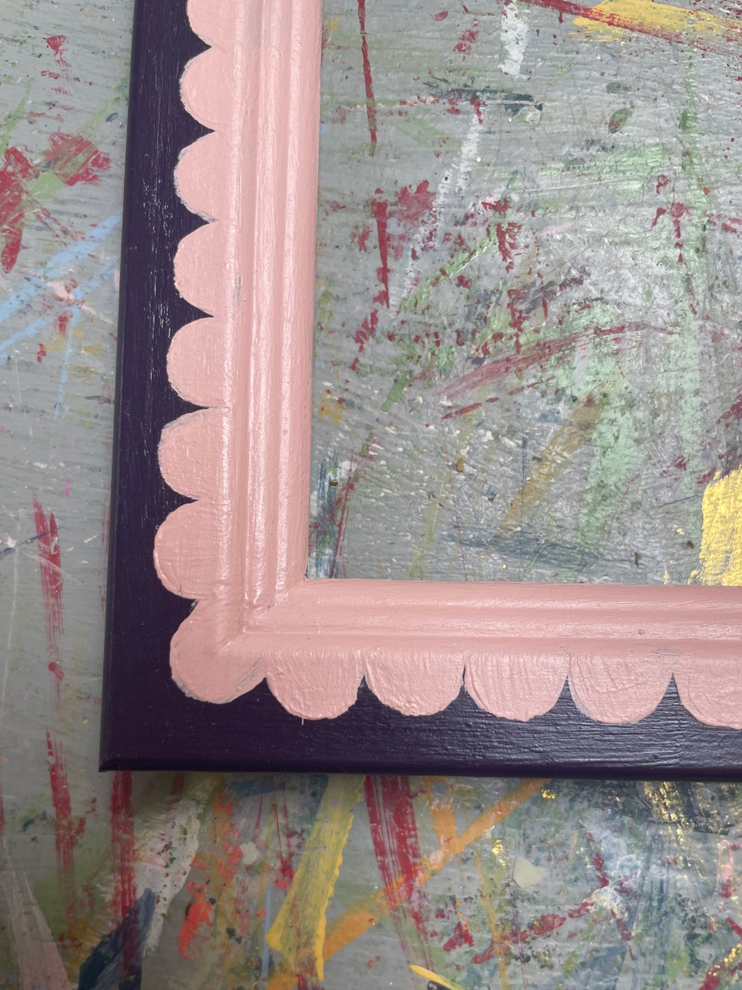 hand-painted frame - rose scallops on blackberry