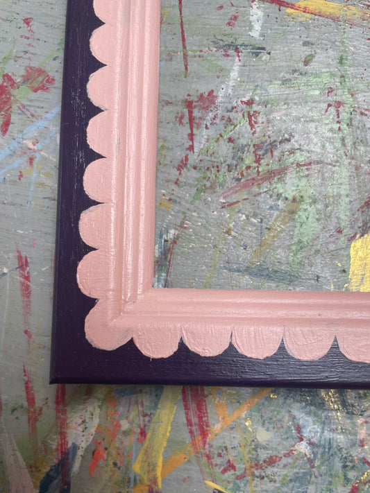 hand-painted frame - rose scallops on blackberry