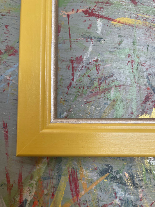 hand-painted frame - babouche with platinum trim