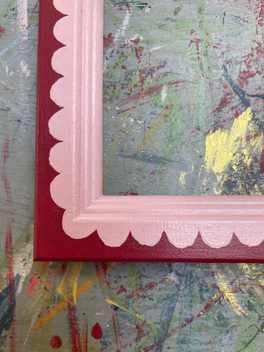 hand-painted frame - nancy's blushes scallops on incarnadine