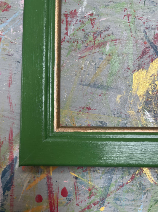hand-painted frame - hopper with bronze trim