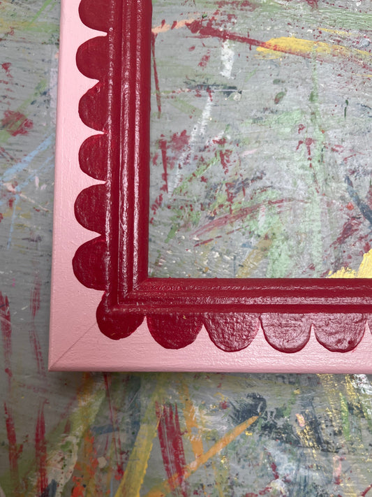 hand-painted frame - incarnadine scallops on nancy's blushes