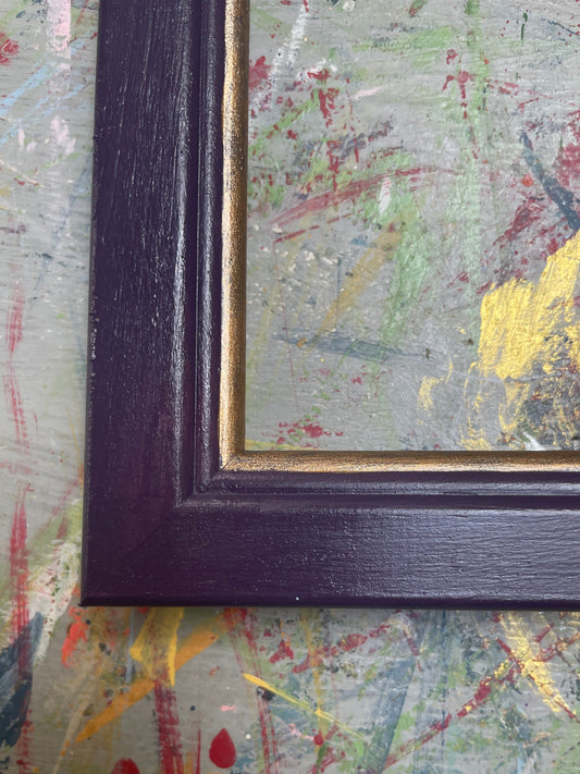 hand-painted frame - blackberry with bronze trim