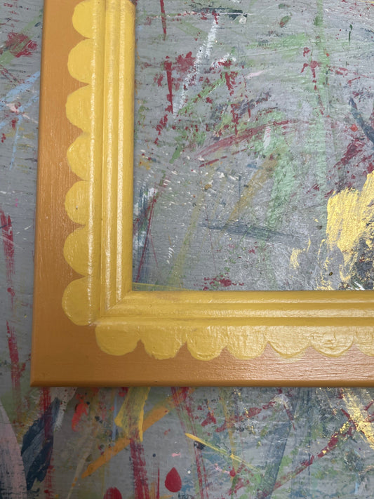 hand-painted - babouche scallops on indian yellow