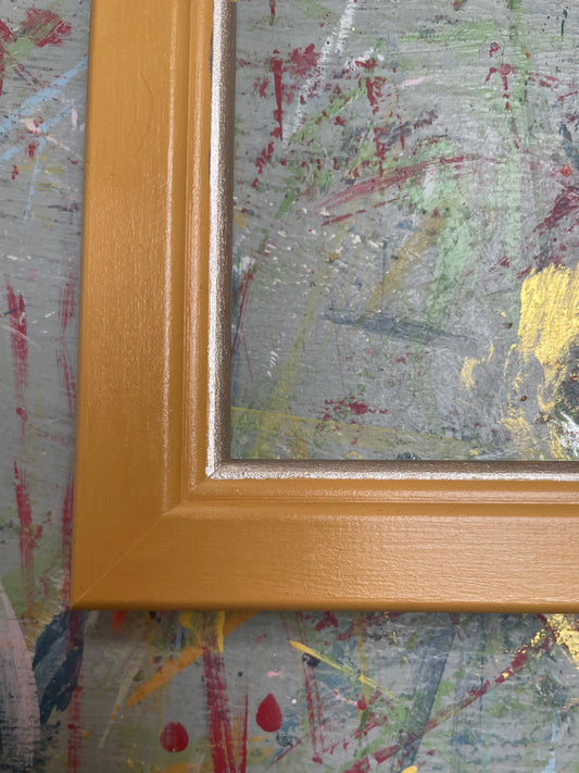hand-painted frame - indian yellow with champagne trim